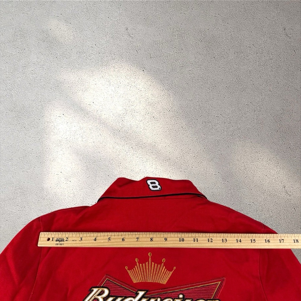 Vintage NWT JH Design Dale Jr. Budweiser Red Racing Jacket Sz Small NASCAR - Picture 8 of 10
